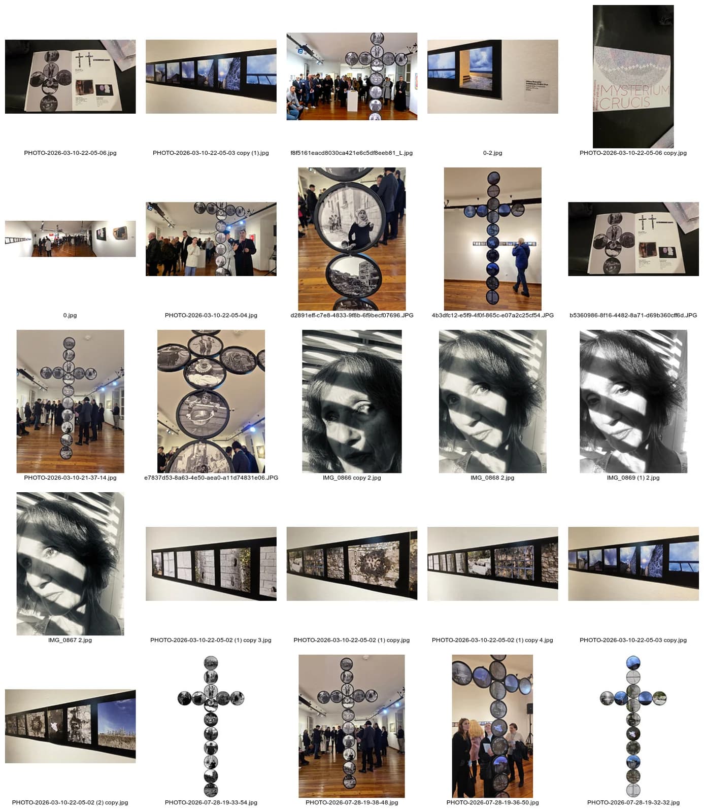 Exhibition catalogue contact sheet